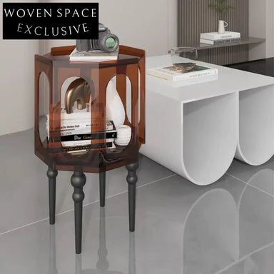Elegant Round Acrylic & Solid Wood Coffee Table for Modern Living Rooms