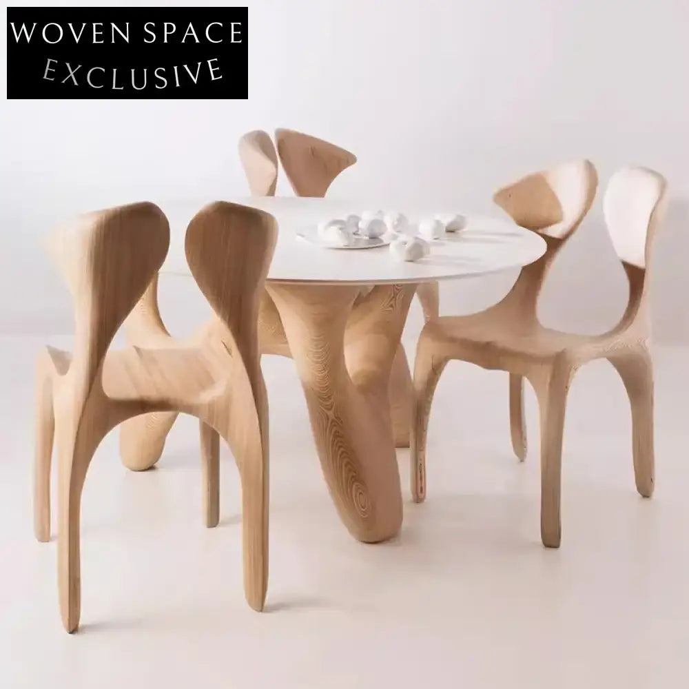 Elegant Round Beech Wood Dining Table for Modern Home Living Room