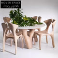 Elegant Round Beech Wood Dining Table for Modern Home Living Room