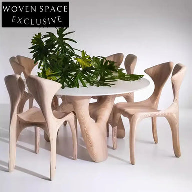 Elegant Round Beech Wood Dining Table for Modern Home Living Room