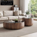Elegant Round Black Marble Top Living Room Coffee Table