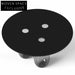 Elegant Round Black Tempered Glass Top Modern Dining Table for 8 People