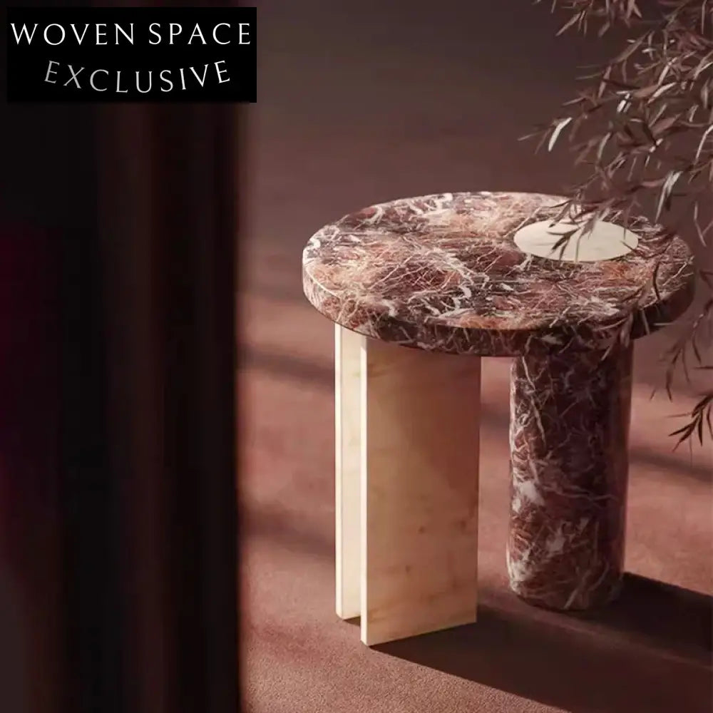 Elegant Round Calacatta Viola Marble Coffee Table