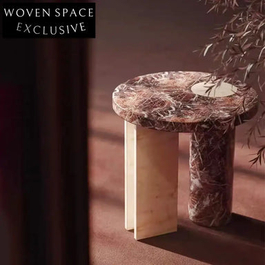 Elegant Round Calacatta Viola Marble Coffee Table