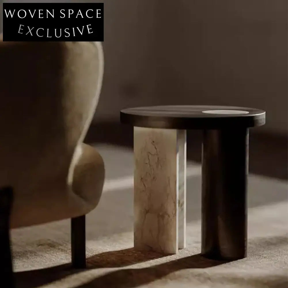 Elegant Round Calacatta Viola Marble Coffee Table