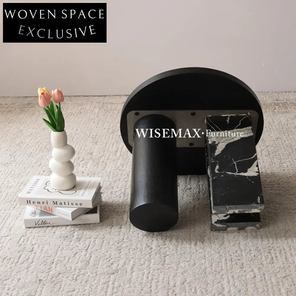 Elegant Round Calacatta Viola Marble Coffee Table