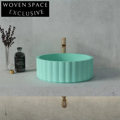 Elegant Round Flower Artificial Stone Countertop Bathroom Sink