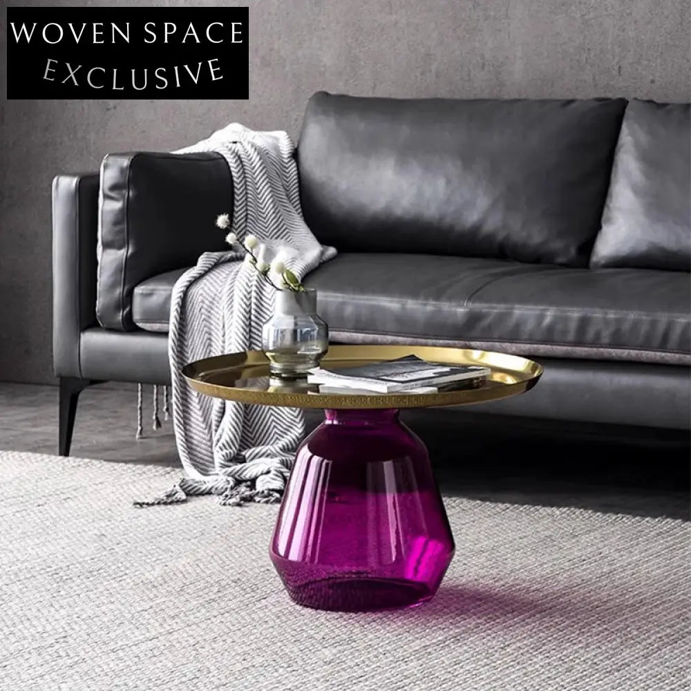 Elegant Round Glass Coffee Table Set Modern Luxury End Tables for Living Room