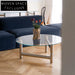 Elegant Round Glass Coffee Table, Stainless Steel Base, Living Room Centerpiece