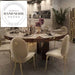 Elegant Round Mahogany Veneer Modern Luxury Dining Table Set