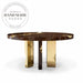 Elegant Round Mahogany Veneer Modern Luxury Dining Table Set