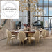 Elegant Round Mahogany Veneer Modern Luxury Dining Table Set