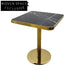 Elegant Round Marble Top Bistro Gold Stainless Steel Leg Dining Table