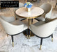 Elegant Round Marble Top Bistro Gold Stainless Steel Leg Dining Table