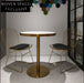 Elegant Round Marble Top Bistro Gold Stainless Steel Leg Dining Table