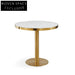 Elegant Round Marble Top Bistro Gold Stainless Steel Leg Dining Table