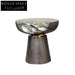 Elegant Round Marble Top Coffee Table with Solid Wood Base