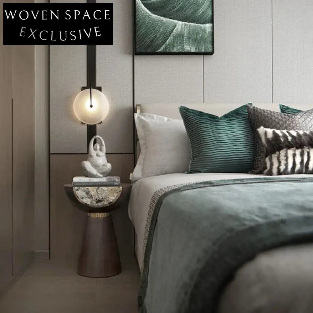 Elegant Round Marble Top Coffee Table with Solid Wood Base