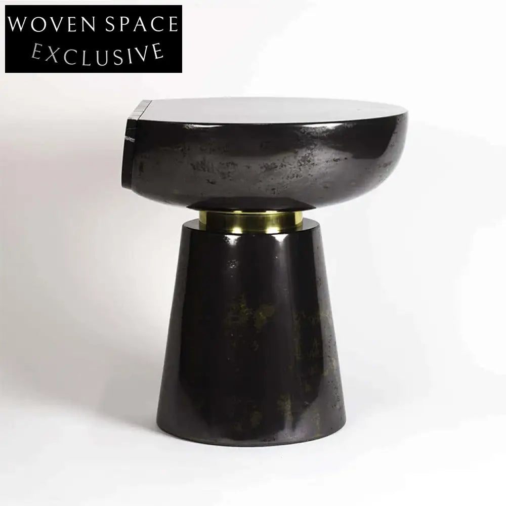 Elegant Round Marble Top Coffee Table with Solid Wood Base