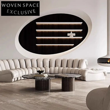 Elegant Round Marble Top Coffee Table, Wood Base for Modern Homes