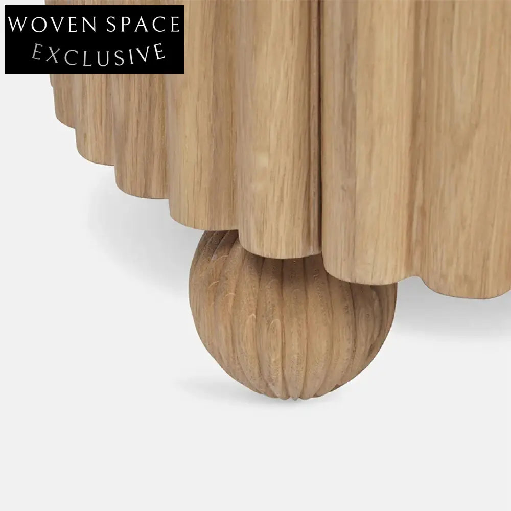 Elegant Round Marble Top Side Table with Solid Wood Frame