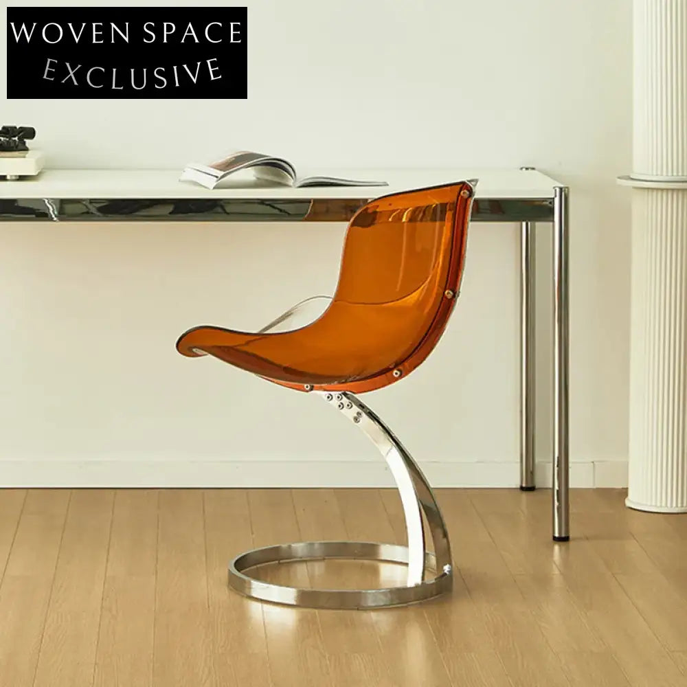 Elegant Round Metal Base Dining Chair with Acrylic Seat for Modern Homes