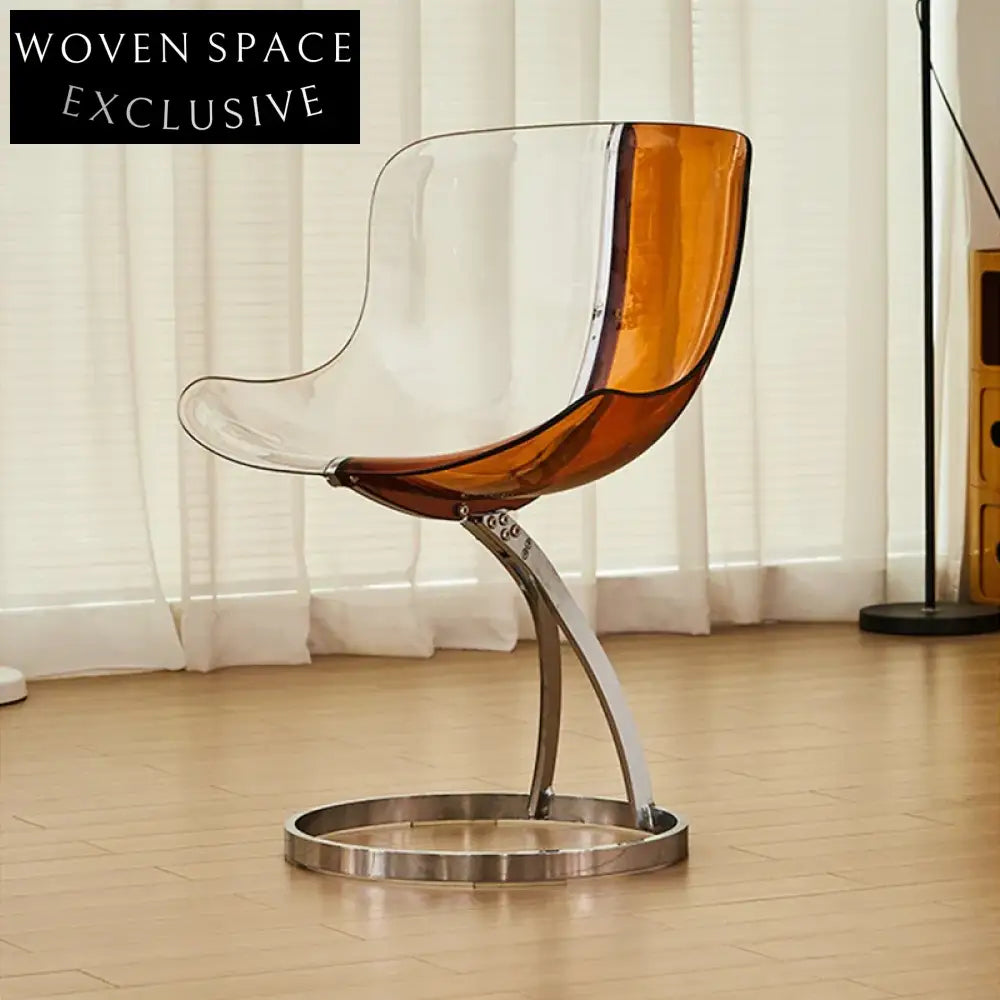 Elegant Round Metal Base Dining Chair with Acrylic Seat for Modern Homes