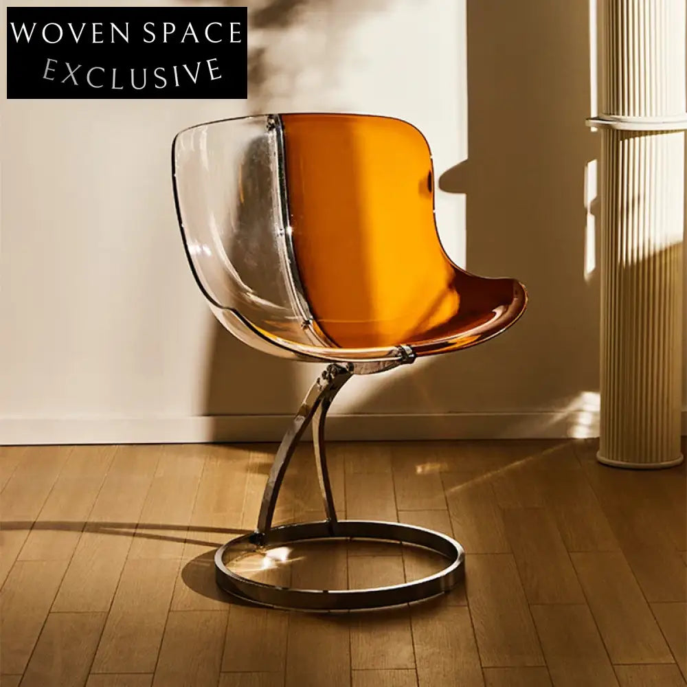 Elegant Round Metal Base Dining Chair with Acrylic Seat for Modern Homes