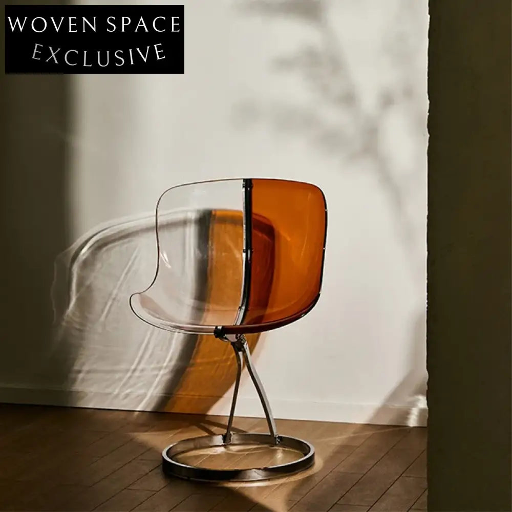 Elegant Round Metal Base Dining Chair with Acrylic Seat for Modern Homes