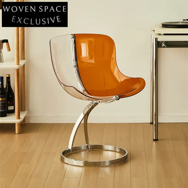 Elegant Round Metal Base Dining Chair with Acrylic Seat for Modern Homes