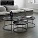 Elegant Round Metal Carved Modern Luxury Living Room Coffee Table