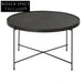 Elegant Round Metal Frame Coffee Table with Wood, Marble, Glass Top