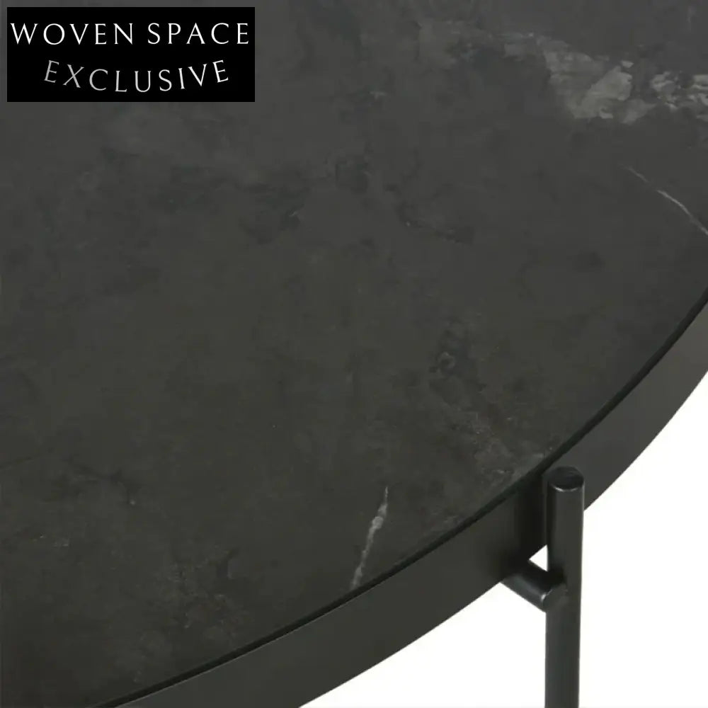 Elegant Round Metal Frame Coffee Table with Wood, Marble, Glass Top