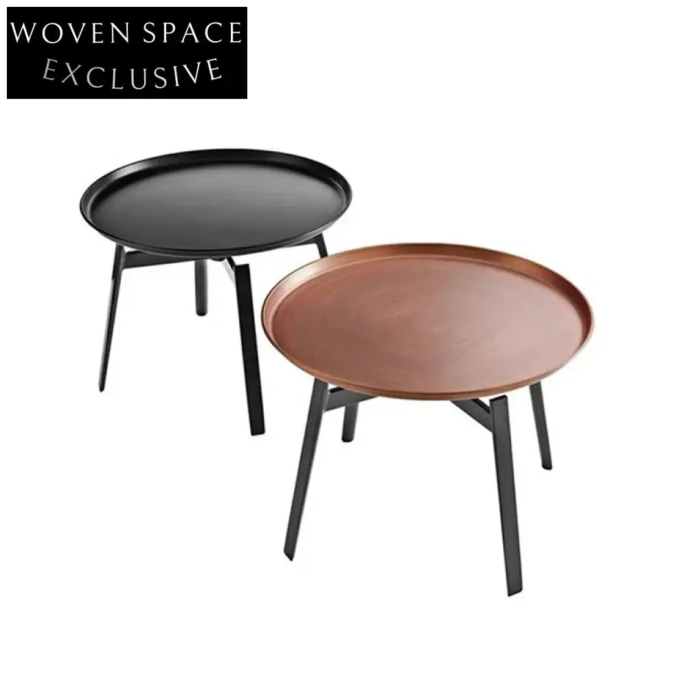 Elegant Round Metal Steel Italian Modern Accent Coffee Table