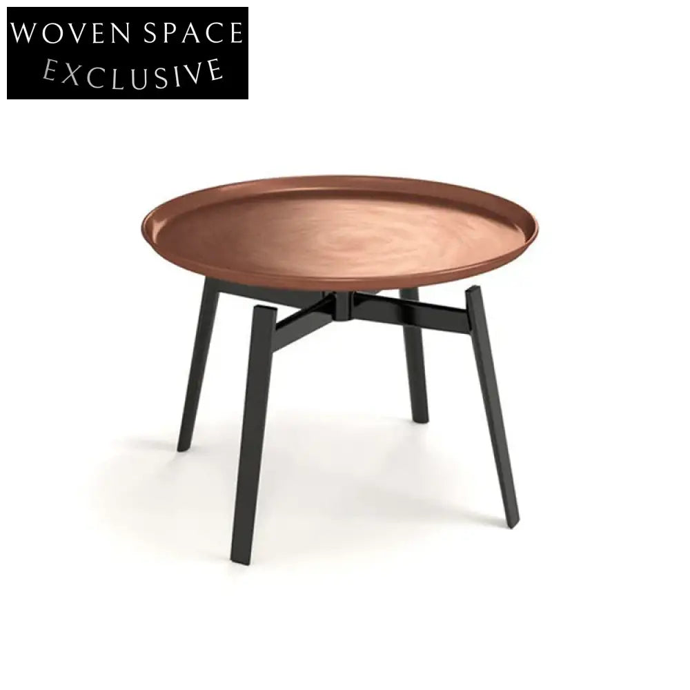 Elegant Round Metal Steel Italian Modern Accent Coffee Table