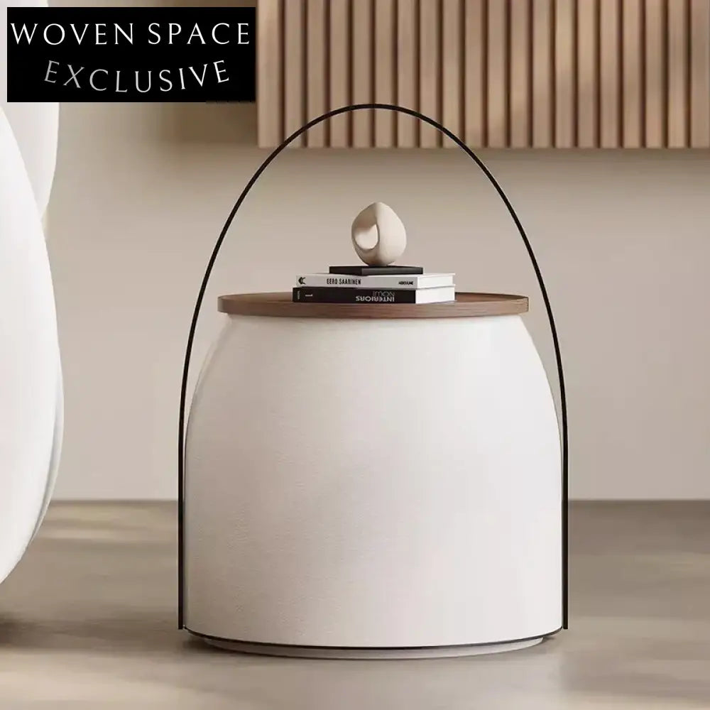 Elegant Round Metal Wooden Side Table for Modern Home Living Room Decor