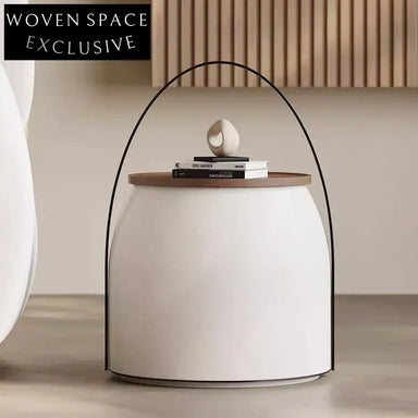 Elegant Round Metal Wooden Side Table for Modern Home Living Room Decor