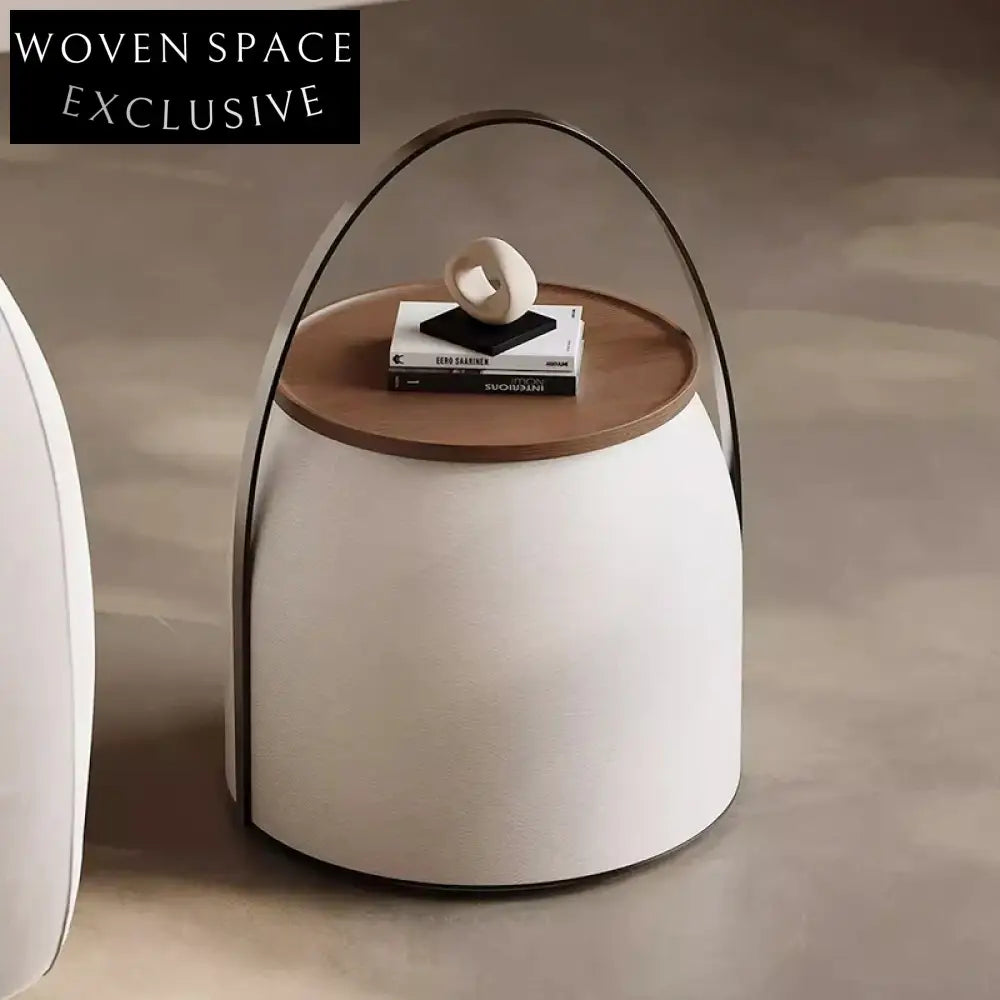 Elegant Round Metal Wooden Side Table for Modern Home Living Room Decor