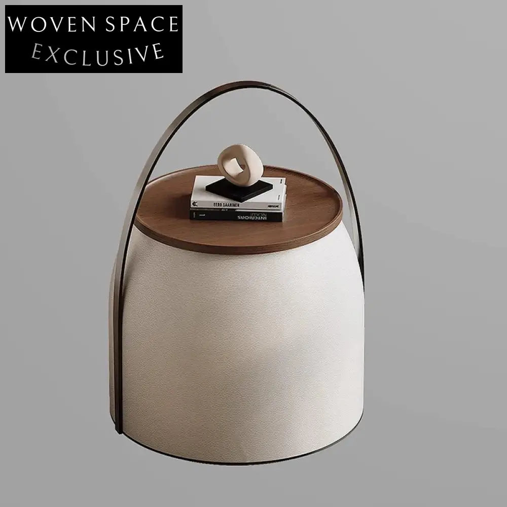 Elegant Round Metal Wooden Side Table for Modern Home Living Room Decor