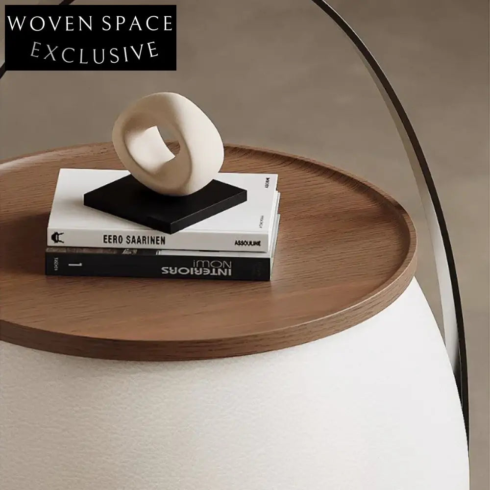 Elegant Round Metal Wooden Side Table for Modern Home Living Room Decor