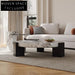 Elegant Round Natural Marble Coffee Table Living Room Set