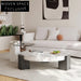 Elegant Round Natural Marble Coffee Table Living Room Set