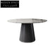 Elegant Round Natural Marble Dining Table, Modern Minimalist 6-Person Seating