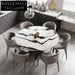 Elegant Round Natural Marble Dining Table, Modern Minimalist 6-Person Seating