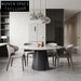 Elegant Round Natural Marble Dining Table, Modern Minimalist 6-Person Seating