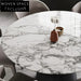 Elegant Round Natural Marble Dining Table, Modern Minimalist 6-Person Seating