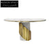 Elegant Round Natural Marble Dining Table, Six Seater Luxury, for Villas