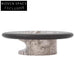 Elegant Round Natural Marble Top Coffee Table with Sturdy Wood Base
