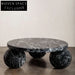 Elegant Round Natural Marble Travertine Coffee Table for Modern Homes