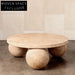 Elegant Round Natural Marble Travertine Coffee Table for Modern Homes